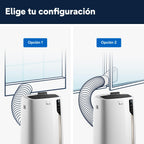 2026 Pingüino PACEL98 ECO Silent Aire Acondicionado Portátil Silencioso con Tecnología Eco Real Feel, Interfaz Digital, Función Deshumidificadora, 2.7 kW, 64 dB, Plástico, Blanco, Clasa A, 100m3