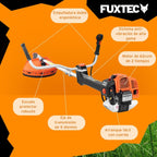 2026 FUXTEC Desbrozadora profesional de gasolina de 62 cc, 3,5 CV, Multiherramienta 2en1, con correa para el hombro, sistema antivibratorio recortadora multifunción Motor 2 tiempos