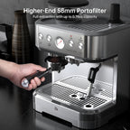 2026 Nuevo máquina de espresso todo en uno con espumador de leche cafetera cappuccino y latte para barista en casa con molinillo integrado depósito de agua desmontable 85oz regalo para padres o amantes del café