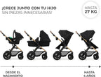 2026 Kinderkraft MOOV2 Silla de Coche 3 en 1, EVA, Mink PRO I-Size, Sistema de Viaje, Cochecito para Bebé, Silla de Paseo, Plegable, para Recién Nacido, Desde el Nacimiento hasta los 3 Años, Gris