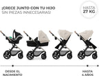 2026 Kinderkraft MOOV2 Silla de Coche 3 en 1, EVA, Mink PRO I-Size, Sistema de Viaje, Cochecito para Bebé, Silla de Paseo, Plegable, para Recién Nacido, Desde el Nacimiento hasta los 3 Años, Gris