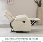 2026 Don Descanso - Sillón Masaje Relax Calor Trevi Negro Reclinable 160º con 8 Motores Silenciosos, Calor Lumbar, Sist. Masaje 4 Zonas y Acabado en PU Anti-Cuarteo [Incluye Mando]. Ideal Gente Mayor
