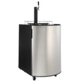 2026 Nuevo dispensador de cerveza de barril con un solo grifo refrigerador para barriles tamaño completo con estantes acero inoxidable bandeja de goteo y barandilla color plateado