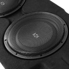 2026 Nuevo 2019 en adelante Chevrolet Silverado y GMC Sierra Crew Cab Trucks Caja de subwoofer doble de 12 pulgadas 800W RMS cargada personalizada BE GM SLVDC G4