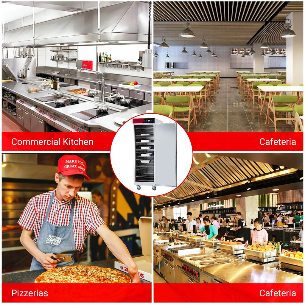 2026 Nuevo armario calentador de alimentos comercial Garvee tipo Hot Box de 16 niveles en acero inoxidable 1850W
