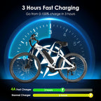 2026 Bicicleta eléctrica todoterreno para adultos Oraimo Monster 100 – Motor BAFANG 350W (pico 500W)