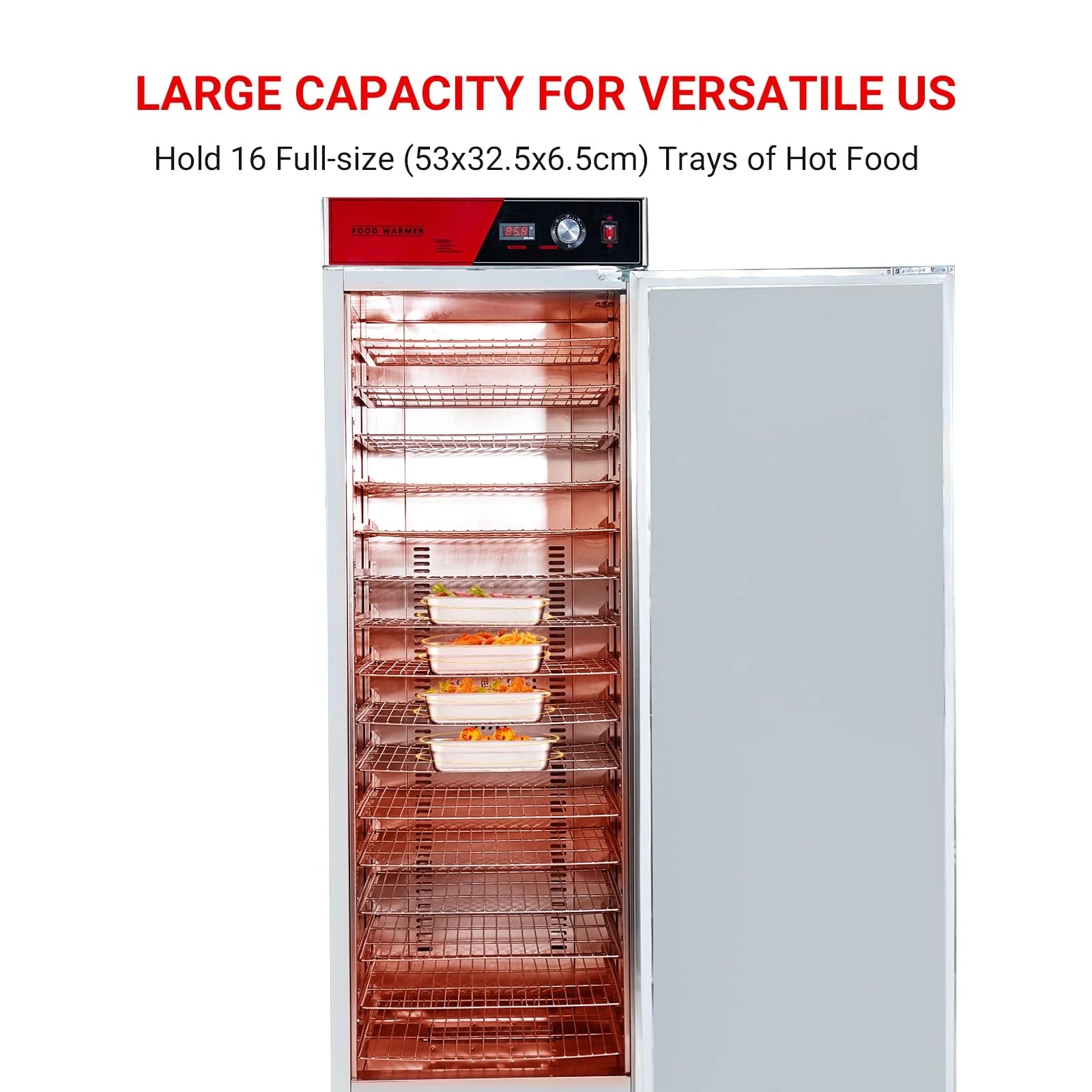 2026 Nuevo armario calentador de alimentos comercial Garvee tipo Hot Box de 16 niveles en acero inoxidable 1850W