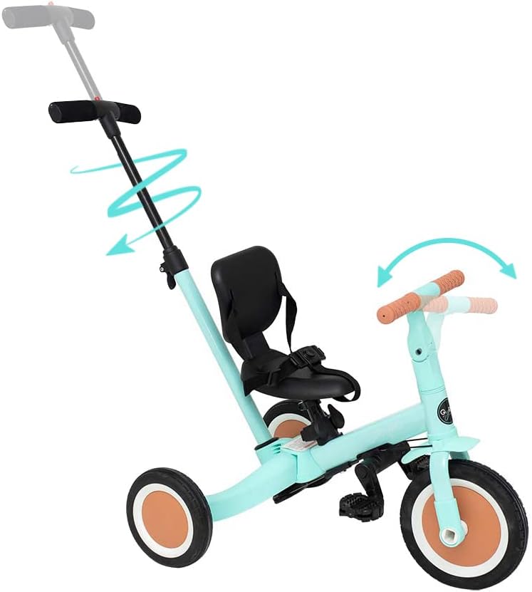 2026 Olmitos - Triciclo Evolutivo de Bebé 5 en 1 GYRO + - Bicicleta Niños Desde 1 Año hasta 5 años - De Triciclo a Bicicleta con o sin Pedales – Adaptable y transformable (Gyro +, Verde)