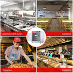 2026 Nuevo gabinete calentador de alimentos tipo hot box multifuncional de acero inoxidable con aislamiento térmico potencia 850W bandeja de agua puertas dobles transparentes diseño de 5 niveles