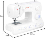 2026 Singer Maquina De Coser Mecanica Talent 3323-30 Puntadas Utilitarias, Puntadas Ojal Totalmente Automático de un Paso, Zig-Zag Hasta 6mm, Enhebrado Automático, Maquina De Coser Profesional, Blanco