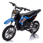 2026 Nuevo moto eléctrica de cross para niños 36V 350W 15.5 mph LED capacidad máxima 175 lb color azul
