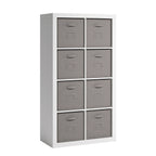 2026 Nuevo Sauder Stow-Away Organize estantería librero de 2 niveles con 8 cubos acabado blanco