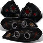 2026 Nuevo AKKON - Faros delanteros LED halo ahumados negros para Chevy Impala 2006-2013 + luces traseras LED