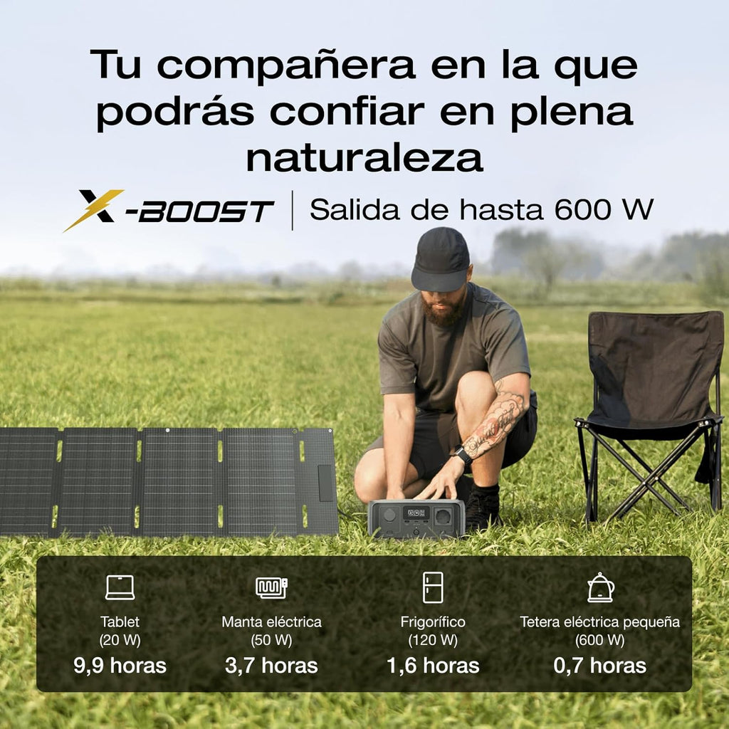 2026 Estación de energía portátil EF EcoFlow RIVER 3 con panel solar 45 W, batería LFP 245 Wh, salida 600 W, eficiencia con GaN que duplica la duración, SAI en