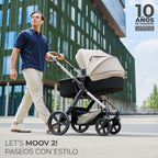 2026 Kinderkraft MOOV2 Silla de Coche 3 en 1, EVA, Mink PRO I-Size, Sistema de Viaje, Cochecito para Bebé, Silla de Paseo, Plegable, para Recién Nacido, Desde el Nacimiento hasta los 3 Años, Gris
