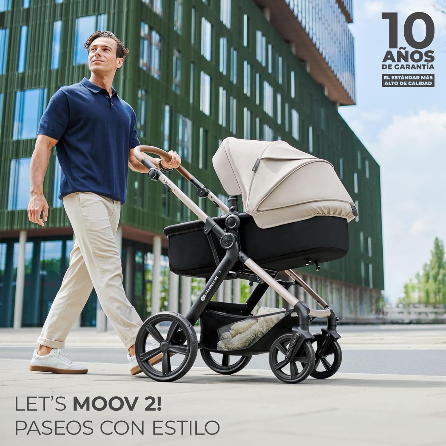 2026 Kinderkraft MOOV2 Silla de Coche 3 en 1, EVA, Mink PRO I-Size, Sistema de Viaje, Cochecito para Bebé, Silla de Paseo, Plegable, para Recién Nacido, Desde el Nacimiento hasta los 3 Años, Gris