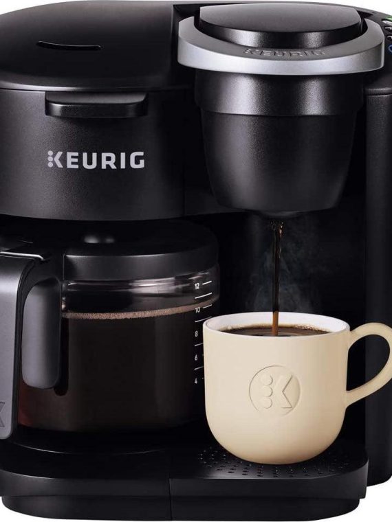 2026 Nuevo Keurig K-Duo Essentials cafetera de goteo con sistema de cápsulas K-Cup de una sola porción y jarra de 12 tazas, color negro
