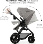 2026 Kinderkraft MOOV2 Silla de Coche 3 en 1, EVA, Mink PRO I-Size, Sistema de Viaje, Cochecito para Bebé, Silla de Paseo, Plegable, para Recién Nacido, Desde el Nacimiento hasta los 3 Años, Gris