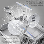 2026 Mini lavavajillas compacto, para usar con o sin grifo, 43 cm de ancho, para 4 juegos, apto para camping, portatil, 175 kWh/año, Libre instalación, blanco