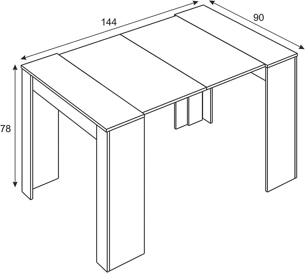 2026 Mobelcenter - Mesa de Comedor Consola Extensible, Mesa para Salón recibidor o Cocina, Mesa Fuelle Extensible, Color Cemento (1127)