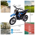 2026 Nuevo moto eléctrica de cross para niños 36V 350W 15.5 mph LED capacidad máxima 175 lb color azul