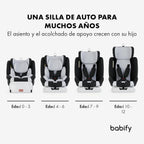 2026 Babify Onboard Silla de Coche Isofix para Bebés y Niños, 0 Meses - 12 Años, Apta Desde 40-150 cm, Ajustable 360º, Asiento Portátil y Seguro i-Size ECE R129 - Black edition
