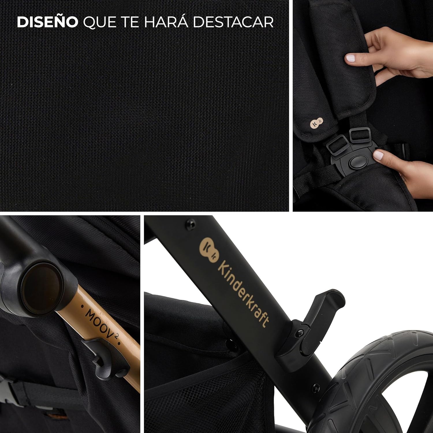 2026 Kinderkraft MOOV2 Silla de Coche 3 en 1, EVA, Mink PRO I-Size, Sistema de Viaje, Cochecito para Bebé, Silla de Paseo, Plegable, para Recién Nacido, Desde el Nacimiento hasta los 3 Años, Gris