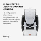 2026 Babify Onboard Silla de Coche Isofix para Bebés y Niños, 0 Meses - 12 Años, Apta Desde 40-150 cm, Ajustable 360º, Asiento Portátil y Seguro i-Size ECE R129 - Black edition