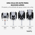 2026 Babify Onboard Silla de Coche Isofix para Bebés y Niños, 0 Meses - 12 Años, Apta Desde 40-150 cm, Ajustable 360º, Asiento Portátil y Seguro i-Size ECE R129 - Black edition