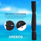 2026 Arebos Ducha Solar | 35 litros | 216cm | con termómetro Integrado | Incl.Portada | Cabezal de Ducha Redondo | con Ducha de pies | Ducha de jardín con conexión para Manguera de jardín | Negro