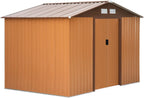 2026 Outsunny Caseta de Jardín Exterior 4,9 m² 277x195x192 cm Cobertizo de Jardín Exterior con Puerta Corredera Techo Inclinado Base Refuerzo (Suelo NO Incluido) y 4 Ventanas Amarillo