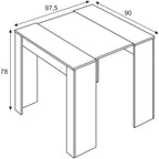 2026 Mobelcenter - Mesa de Comedor Consola Extensible, Mesa para Salón recibidor o Cocina, Mesa Fuelle Extensible, Color Cemento (1127)