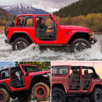 2026 Nuevas puertas tubulares todoterreno tipo safari compatibles con Wrangler JL 4 puertas 2018 a 2023 juego de 4 medias puertas estilo tubo para aventura