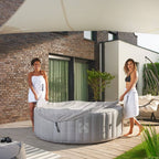2026 SPLASH Bañera de hidromasaje exterior con cojines, portabebidas y capota - Ø208 cm 6 personas hormigón