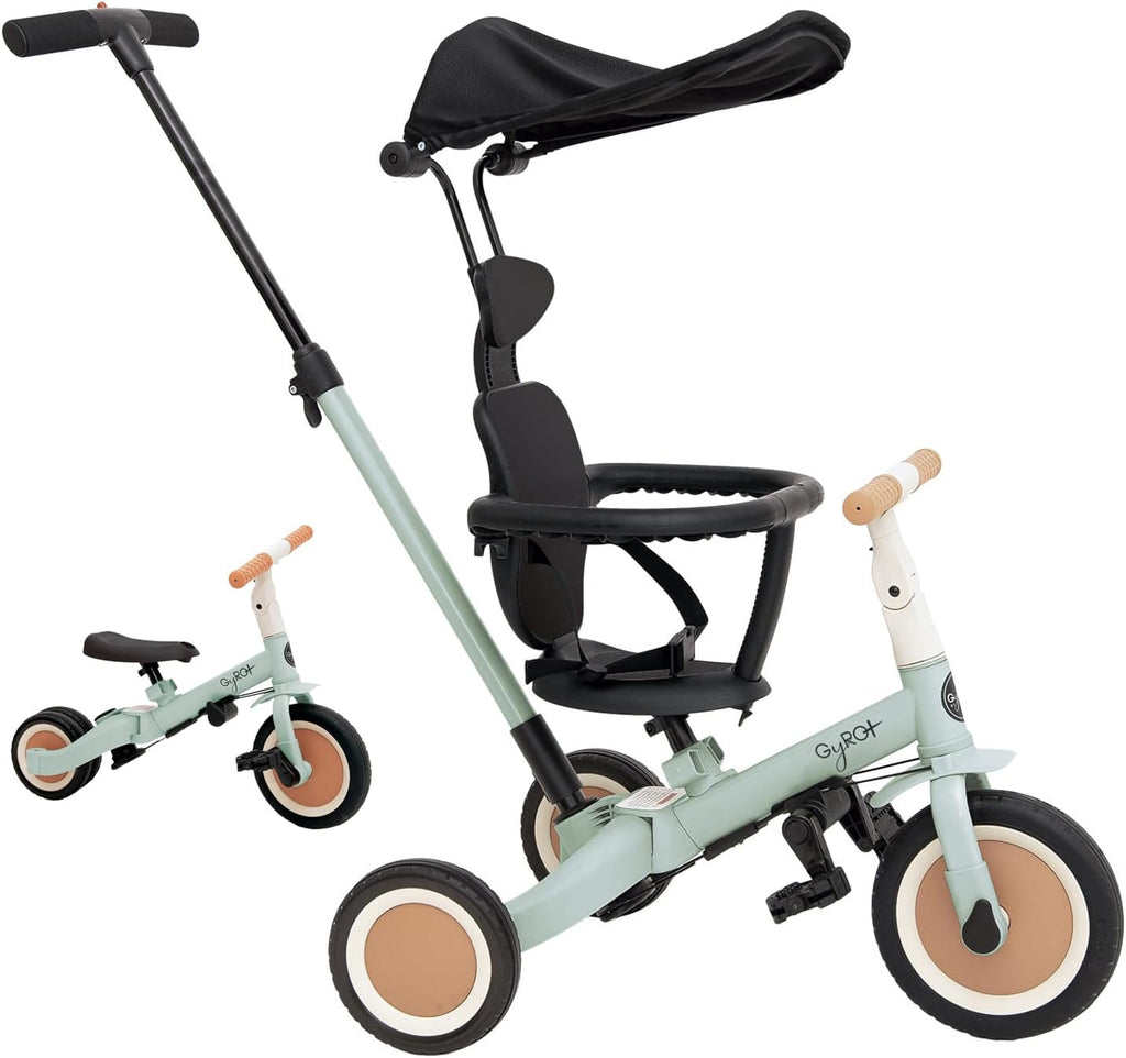 2026 Olmitos - Triciclo Evolutivo de Bebé 5 en 1 GYRO + - Bicicleta Niños Desde 1 Año hasta 5 años - De Triciclo a Bicicleta con o sin Pedales – Adaptable y transformable (Gyro +, Verde)