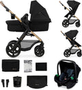 2026 Kinderkraft MOOV2 Silla de Coche 3 en 1, EVA, Mink PRO I-Size, Sistema de Viaje, Cochecito para Bebé, Silla de Paseo, Plegable, para Recién Nacido, Desde el Nacimiento hasta los 3 Años, Gris