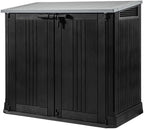 2026 Keter Sio Nova -Cobertizo de jardín Exterior, Capacidad 880L, Color Gris, 132 x 71,5 x 113,5 cm