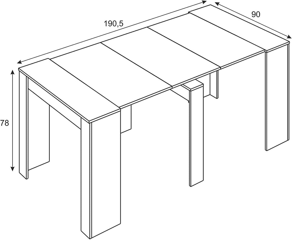 2026 Mobelcenter - Mesa de Comedor Consola Extensible, Mesa para Salón recibidor o Cocina, Mesa Fuelle Extensible, Color Cemento (1127)