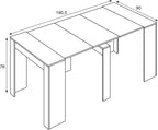 2026 Mobelcenter - Mesa de Comedor Consola Extensible, Mesa para Salón recibidor o Cocina, Mesa Fuelle Extensible, Color Cemento (1127)