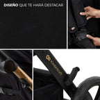 2026 Kinderkraft MOOV2 Silla de Coche 3 en 1, EVA, Mink PRO I-Size, Sistema de Viaje, Cochecito para Bebé, Silla de Paseo, Plegable, para Recién Nacido, Desde el Nacimiento hasta los 3 Años, Gris