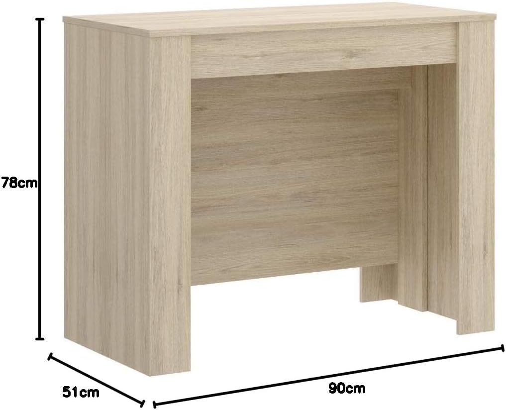 2026 Mobelcenter - Mesa de Comedor Consola Extensible, Mesa para Salón recibidor o Cocina, Mesa Fuelle Extensible, Color Cemento (1127)
