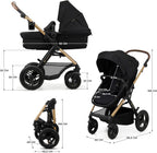 2026 Kinderkraft MOOV2 Silla de Coche 3 en 1, EVA, Mink PRO I-Size, Sistema de Viaje, Cochecito para Bebé, Silla de Paseo, Plegable, para Recién Nacido, Desde el Nacimiento hasta los 3 Años, Gris