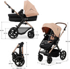 2026 Kinderkraft MOOV2 Silla de Coche 3 en 1, EVA, Mink PRO I-Size, Sistema de Viaje, Cochecito para Bebé, Silla de Paseo, Plegable, para Recién Nacido, Desde el Nacimiento hasta los 3 Años, Gris