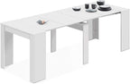 2026 Mobelcenter - Mesa de Comedor Consola Extensible, Mesa para Salón recibidor o Cocina, Mesa Fuelle Extensible, Color Cemento (1127)