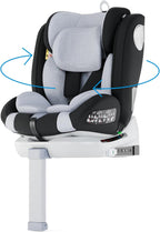 2026 Babify Onboard Silla de Coche Isofix para Bebés y Niños, 0 Meses - 12 Años, Apta Desde 40-150 cm, Ajustable 360º, Asiento Portátil y Seguro i-Size ECE R129 - Black edition