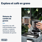 2026 De'Longhi Rivelia EXAM440.55.G, Cafetera Superautomática con LatteCrema Hot, Espumador de Leche Automático, Tamaño Compacto, 16 Recetas, Pantalla Táctil a Color, Gris
