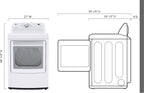 2026 Nuevo secador de gas LG 7.3 cu. ft. con secado por sensor, color blanco