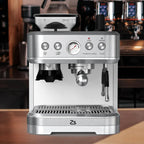 2026 Nuevo máquina de espresso todo en uno con espumador de leche cafetera cappuccino y latte para barista en casa con molinillo integrado depósito de agua desmontable 85oz regalo para padres o amantes del café