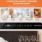 2026 Lavavajillas de encimera, Mini Lavavajillas Portatil, Pantalla LED, 6 Programas, Dos modos de suministro de agua, Cuidado de Bebés y lavado de Fruta, 45 CM