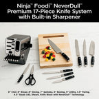 2026 Nuevo Ninja K32017 Foodi NeverDull sistema premium de cuchillos de 17 piezas con bloque y afilador integrado, acero inoxidable/negro